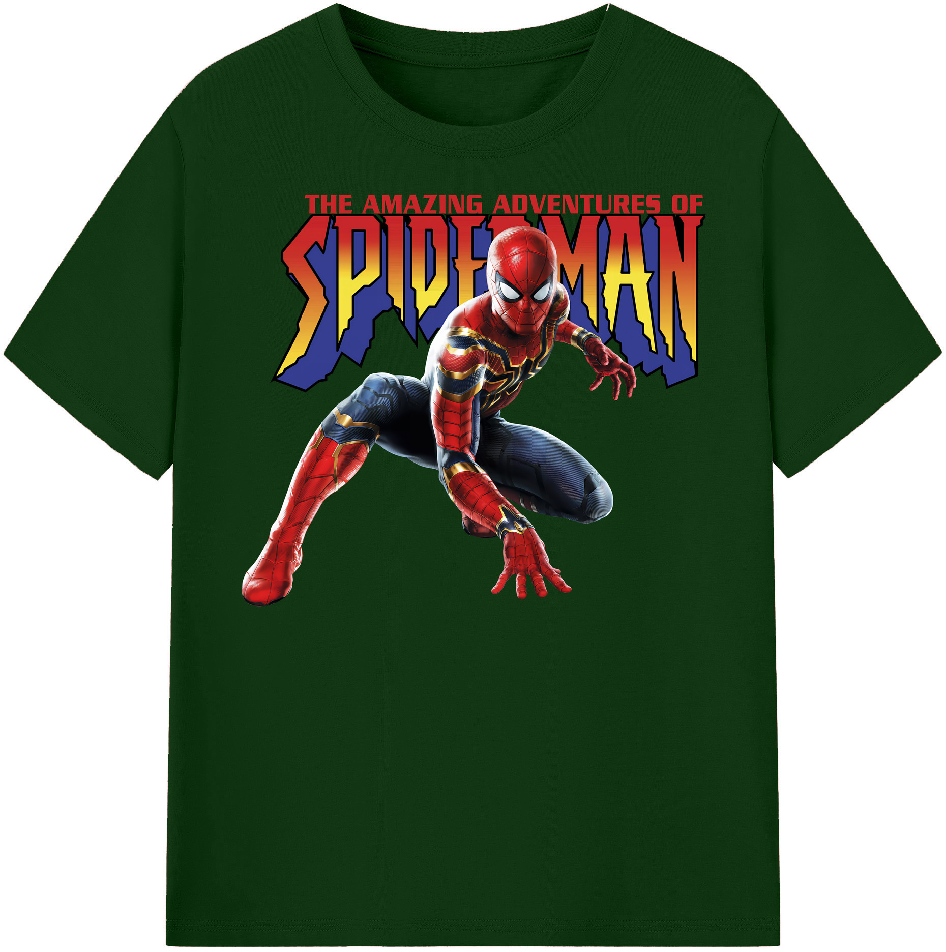 Spider Man スパイダーマン 綿100％半袖Tシャツ（フロントプリント）